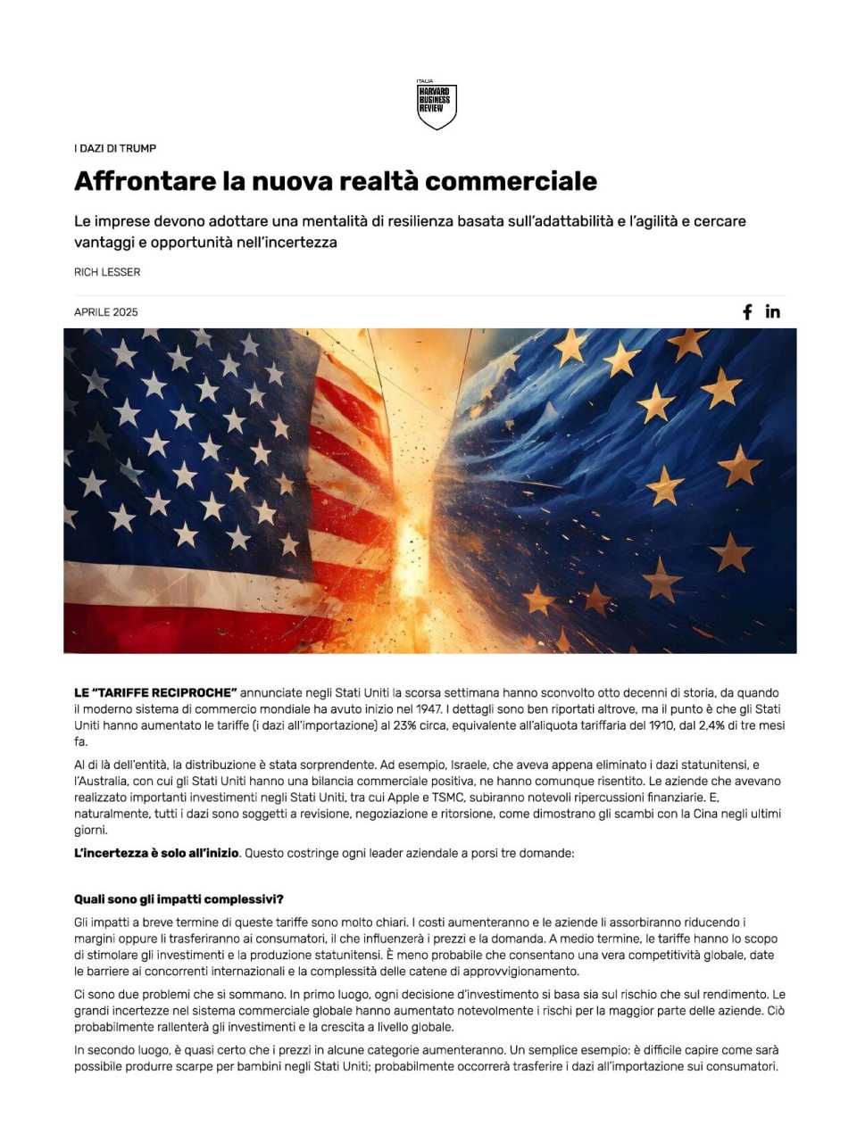Affrontare la nuova realtà commerciale
